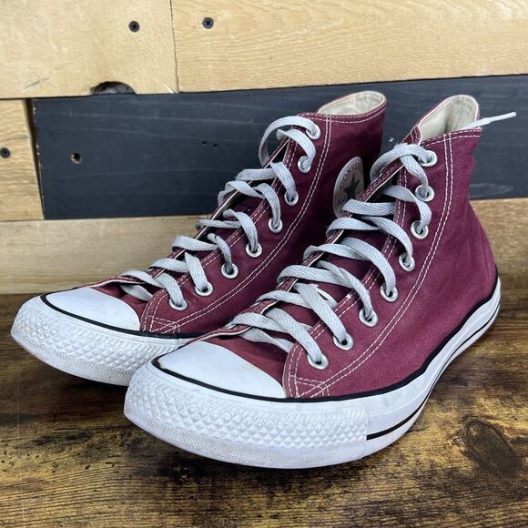 Converse Other - Vintage Converse All Star High Top Sneakers Maroon Burgundy M11 W13